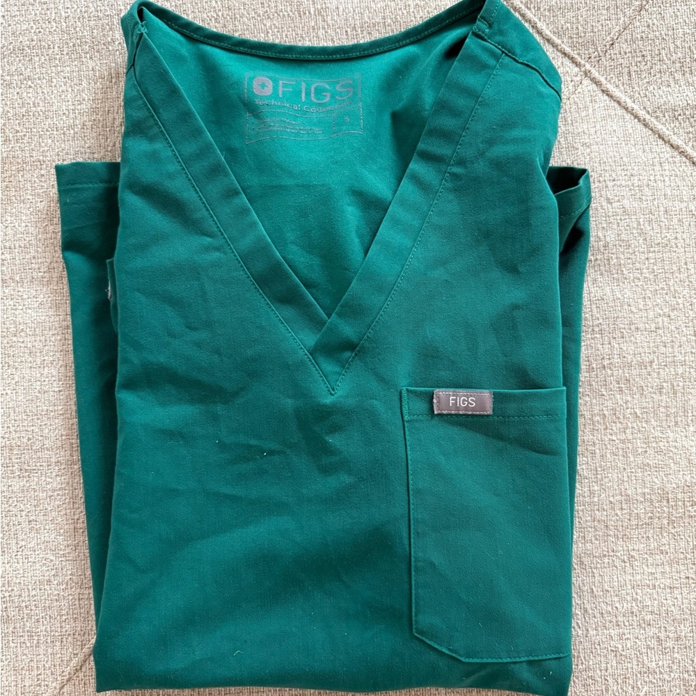 Figs Green Scrub Top